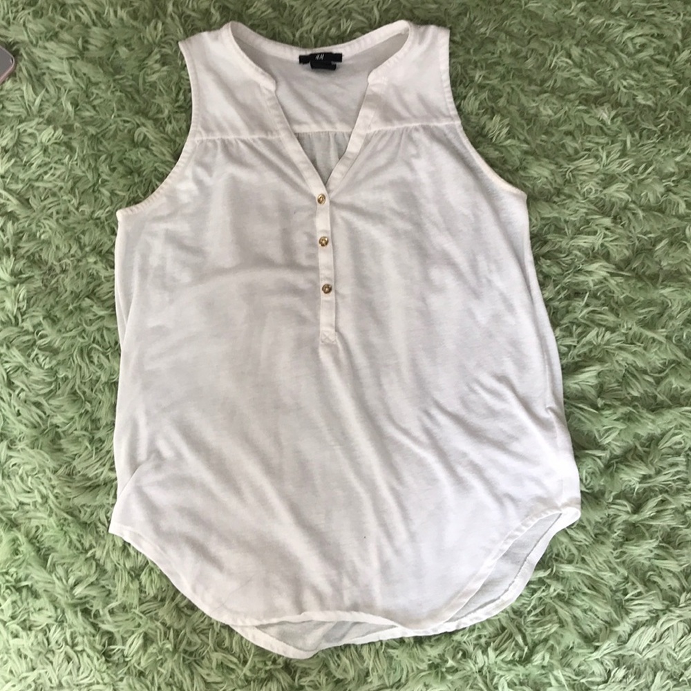 white v-neck tank top